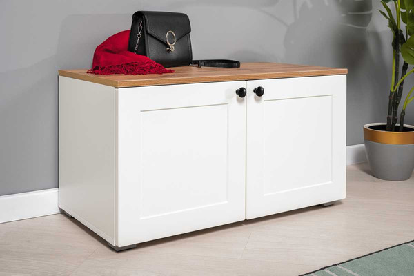 Изображение товара Шкаф-пенал Mobi Остин 13.225 (белый PE шагрень/дуб золотой Craft/белая шагрень 4101)