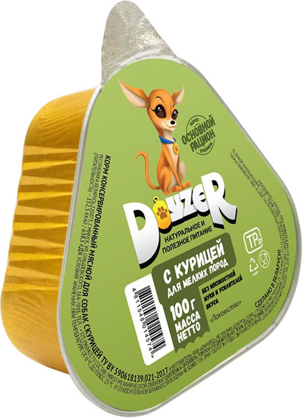 Изображение товара Влажный корм для собак Doyzer Мясной с курицей (100г)