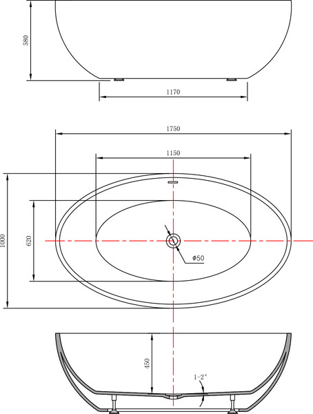 Изображение товара Ванна акриловая Lauter Tess 175x100 / 21683475 (отдельностоящая)