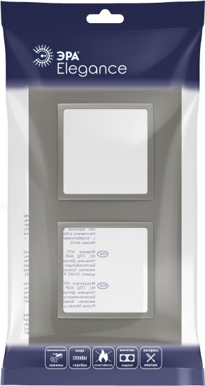 Изображение товара Рамка для выключателей и розеток ЭРА Elegance 14-5012-16 Classic / Б0065825 (титан)