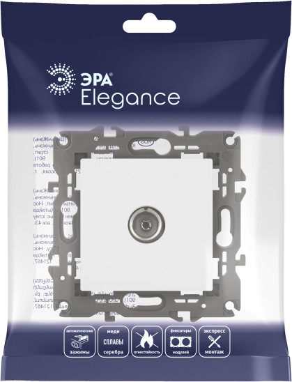 Изображение товара Розетка ЭРА Elegance 14-3101-01М / Б0065813 (белый матовый)