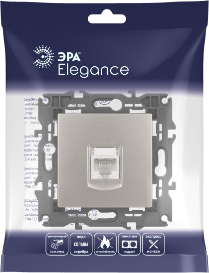 Изображение товара Розетка ЭРА Elegance 14-3107-16 / Б0065764 (титан)
