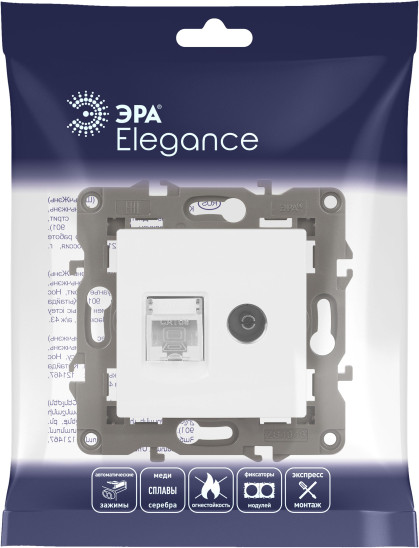 Изображение товара Розетка ЭРА Elegance 14-3110-01М / Б0065767 (белый матовый)