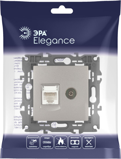 Изображение товара Розетка ЭРА Elegance 14-3110-16 / Б0065768 (титан)