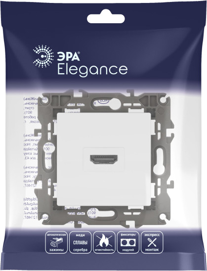 Изображение товара Розетка ЭРА Elegance 14-3114-01М / Б0065776 (белый матовый)
