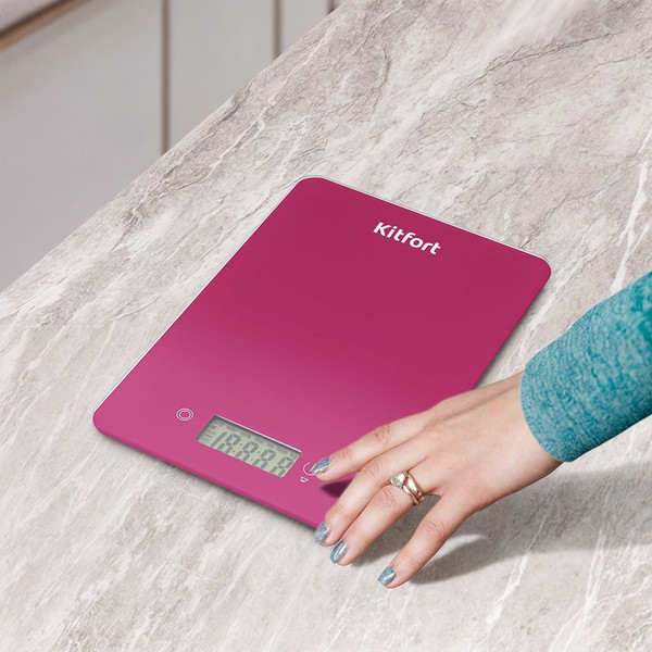 Изображение товара Кухонные весы Kitfort КТ-857-1 (малиновый)
