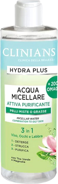 Изображение товара Мицеллярная вода Clinians Hydra Plus Зеленый чай и магнолия (400мл)