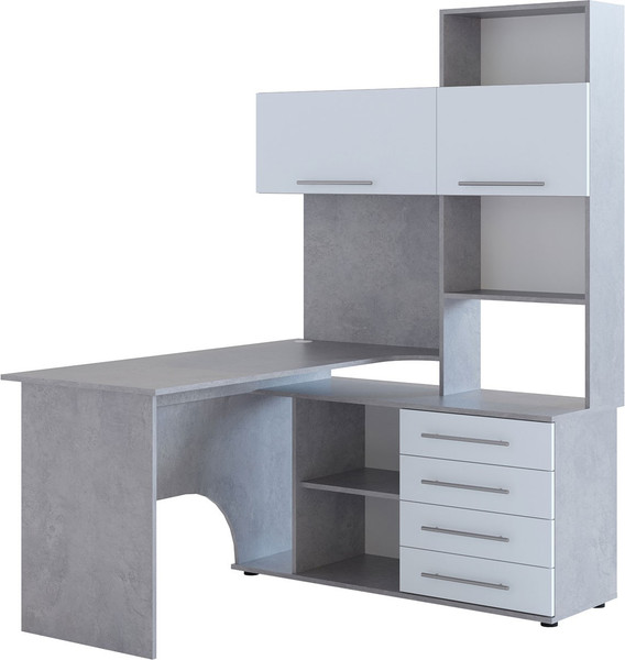 Изображение товара Компьютерный стол Сокол-Мебель КСТ-14П (правый, бетон/белый)