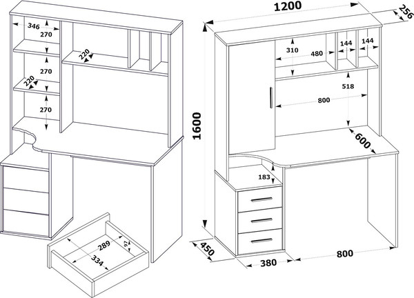 Изображение товара Письменный стол Сокол-Мебель КСТ-16 (бетон/белый)