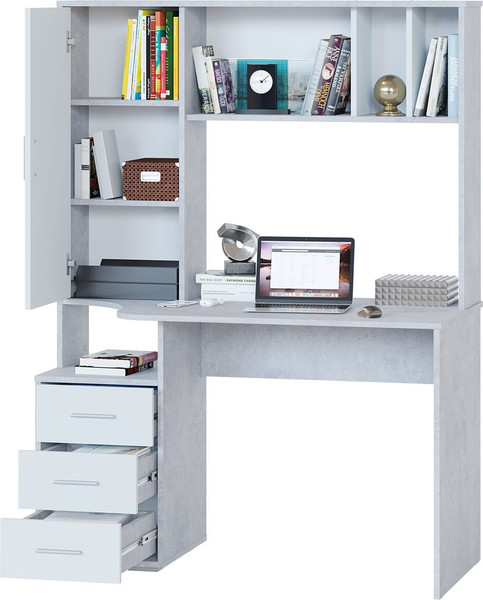 Изображение товара Письменный стол Сокол-Мебель КСТ-16 (бетон/белый)