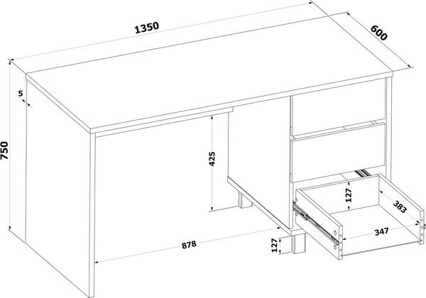 Изображение товара Письменный стол Сокол-Мебель СПм-210 (белый)