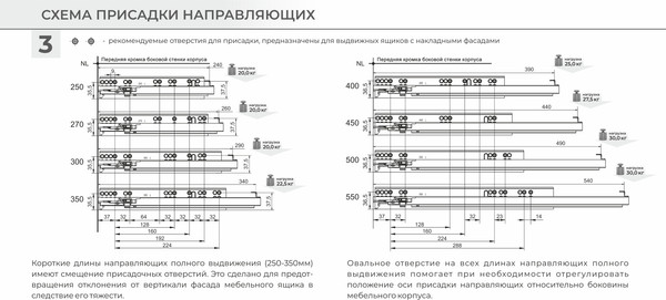 Изображение товара Комплект направляющих мебельных Boyard 2D B-slide DB8781Zn/450