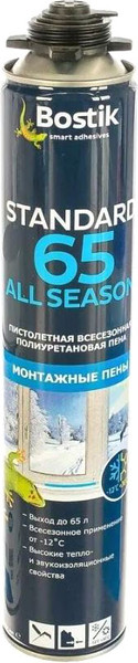 Изображение товара Пена монтажная Bostik Standard 65+ AllSeason под пистолет (850мл)