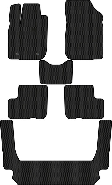 Изображение товара Комплект ковриков для авто Alicosta 2412_1 для Лада Ларгус I универсал 7 мест/R90 +3ряд 2012-2021 (EVA соты, черный)