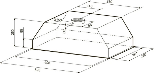 Изображение товара Вытяжка скрытая Krona Sven 600 White One Knob / КА-00008256