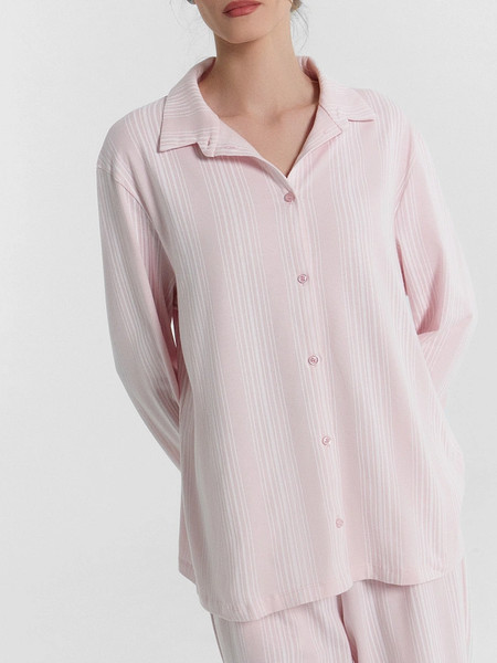 Изображение товара Пижама Mark Formelle 592462 (р.164/170-100-106, белая полоска на нежно-розовом)