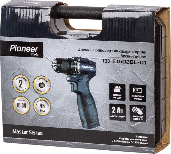 Изображение товара Аккумуляторная дрель-шуруповерт Pioneer CD-E1602BL-01