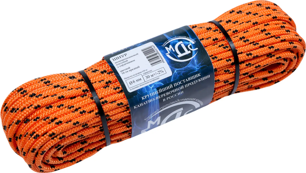 Изображение товара Шнур хозяйственный МДС Полипропиленовый 6мм 16пр PU-155968 (30м)