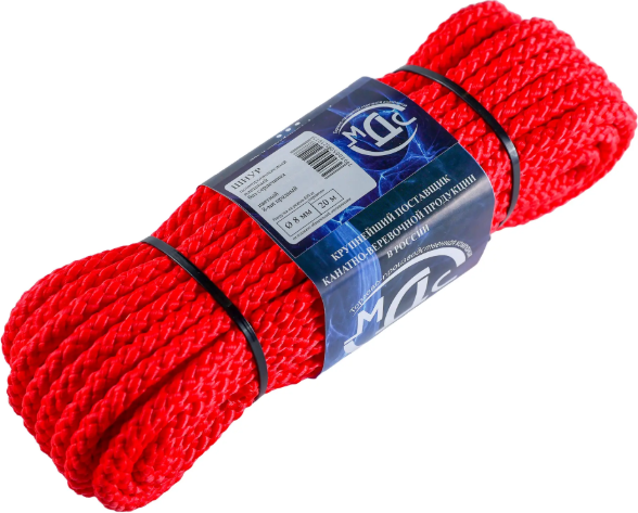 Изображение товара Шнур хозяйственный МДС Полипропиленовый 8мм 8пр PU-156019 (20м)