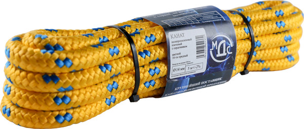 Изображение товара Канат хозяйственный МДС Полипропиленовый 14мм 16пр PU-156187 (5м)