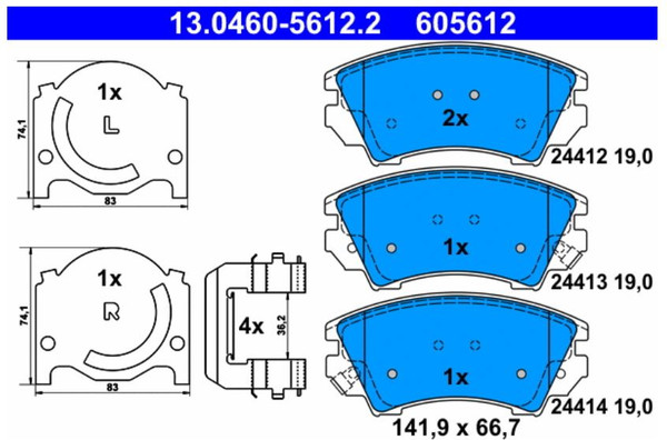Изображение товара Тормозные колодки ATE 13.0460-5612.2