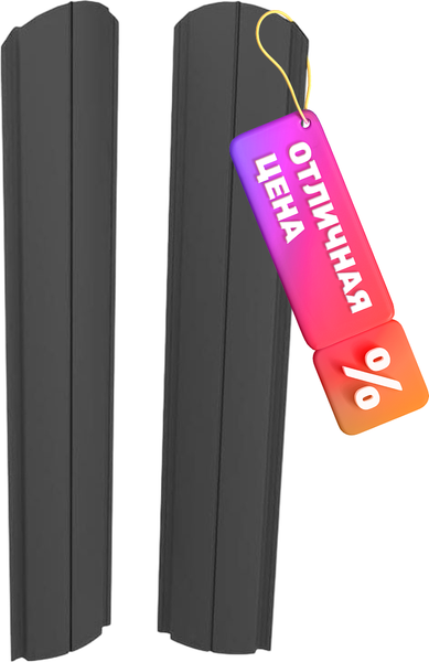 Изображение товара Штакетник металлический Скайпрофиль Европланка-Свитязь 130 Пэ-RAL7024 (1.5м, 10шт)