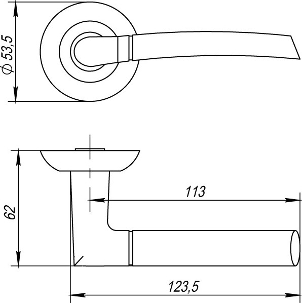Изображение товара Ручка дверная Ajax furniture Rodeo R.JR54 SN/CP-3 (матовый никель/хром)