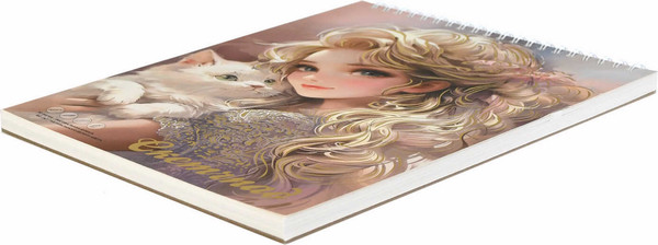 Изображение товара Скетчбук Феникс+ Блондинка с котенком / 70035