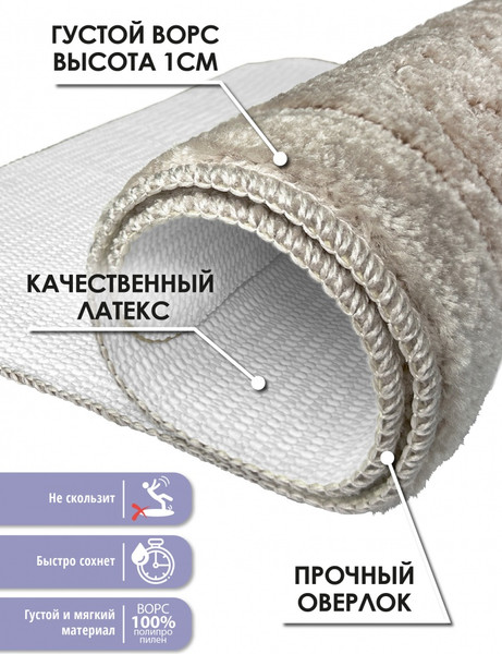 Изображение товара Коврик для туалета Shahintex РР 60x80 003 (крем-брюле 78 S)