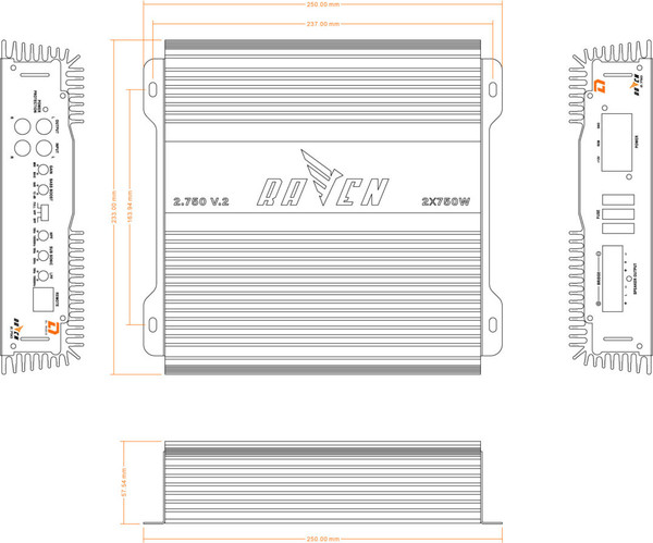 Изображение товара Автомобильный усилитель DL Audio Raven 2.750 V.2