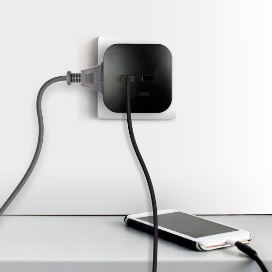 Изображение товара Электроразветвитель ЭРА SP-4-USB-B / Б0049536 (черный)