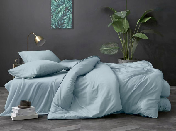 Изображение товара Простыня Бояртекс Поплин на резинке 160x200x35 (атлантик)