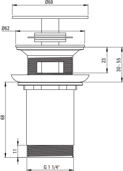 Изображение товара Донный клапан Deante Click-Clack NHC_A10U (белый)