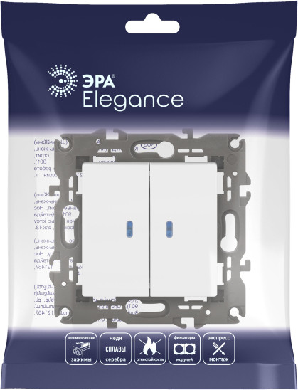 Изображение товара Выключатель ЭРА Elegance 14-1105-01М / Б0065807 (белый матовый)