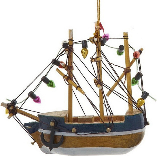 Изображение товара Елочная игрушка Kurt S. Adler Christmas 2024. Корабль с синей полосой / D4488_2