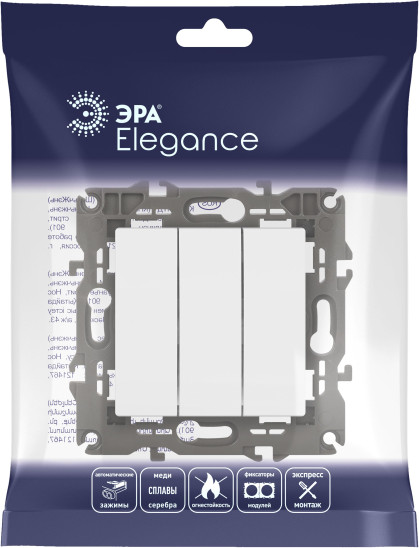 Изображение товара Выключатель ЭРА Elegance 14-1107-01М / Б0065796 (белый матовый)