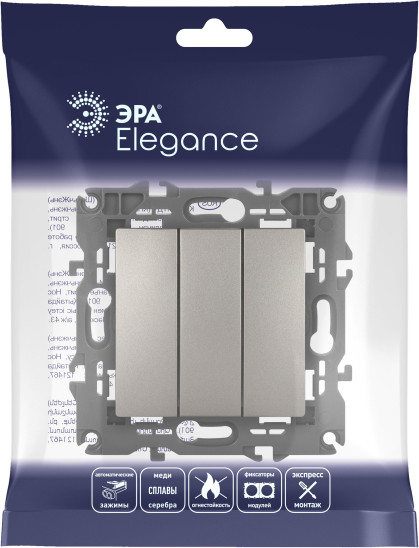 Изображение товара Выключатель ЭРА Elegance 14-1107-16 / Б0065799 (титан)