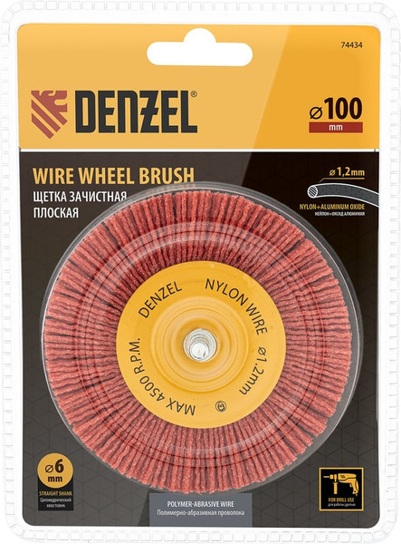 Изображение товара Щетка для электроинструмента Denzel Для дрели 74434