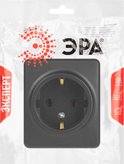 Изображение товара Розетка ЭРА Эксперт 11-2203-05 / Б0063008 (антрацит)