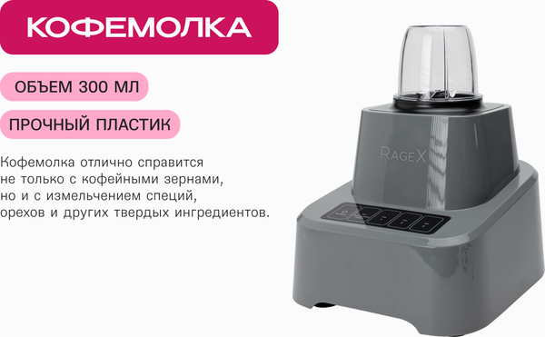 Изображение товара Блендер стационарный RAGEX R1503-202 (темно-серый)