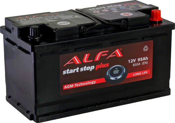Изображение товара Автомобильный аккумулятор ALFA battery AGM R+ 850A / AGM-L5 (95 А/ч)