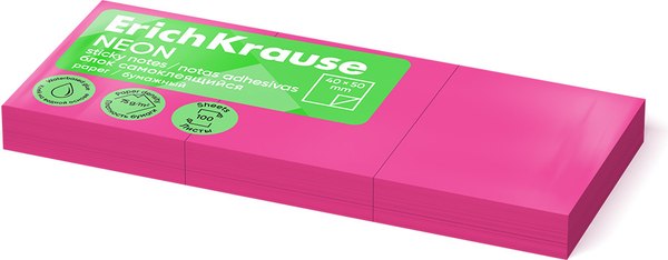 Изображение товара Стикеры канцелярские Erich Krause Neon / 61708 (розовый)
