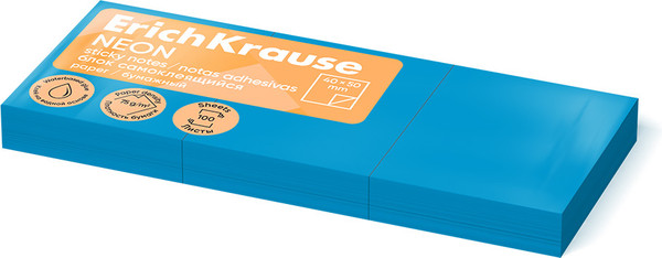 Изображение товара Стикеры канцелярские Erich Krause Neon / 61709 (голубой)