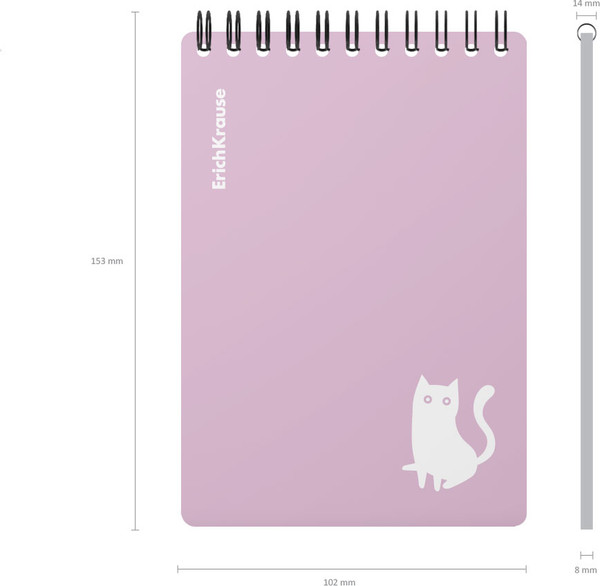 Изображение товара Блокнот Erich Krause Brave Cats / 61985 (80л, фиолетовый)