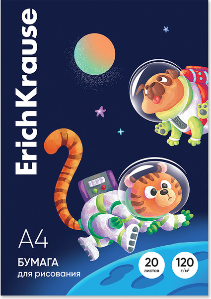 Изображение товара Набор бумаги для рисования Erich Krause Space Animals / 61540 (20л)