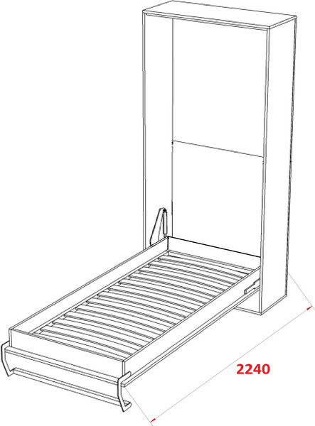 Изображение товара Шкаф-кровать трансформер Макс Стайл Smart Egger 200x90x18 (серый асфальт U732 ST9)
