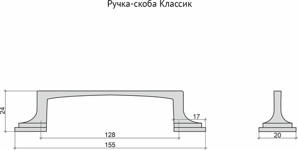 Изображение товара Ручка для мебели ДСВ 128 (классик золото)
