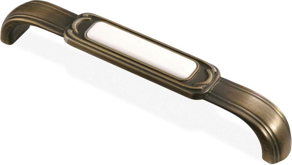 Изображение товара Ручка для мебели ДСВ FS 139 128 (старое олово/белый)