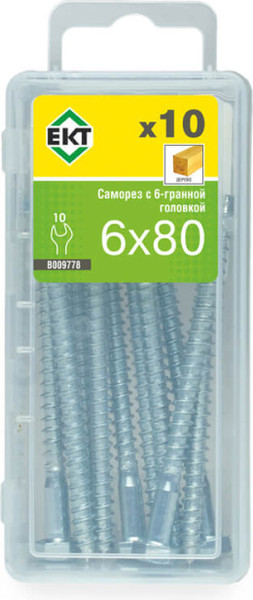 Изображение товара Саморез ЕКТ 6.0x80 / B009778 (10шт)