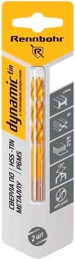 Изображение товара Набор сверл Rennbohr 3.5х70мм Dinamic-TIN Р9М3 / 667035 (2шт)